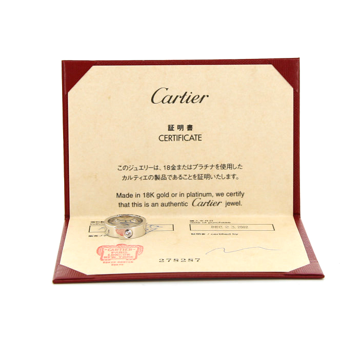 Anello Cartier Love in oro bianco e diamante - Detail D2