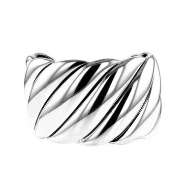 Bracelet manchette David Yurman Sculpted Cable en argent