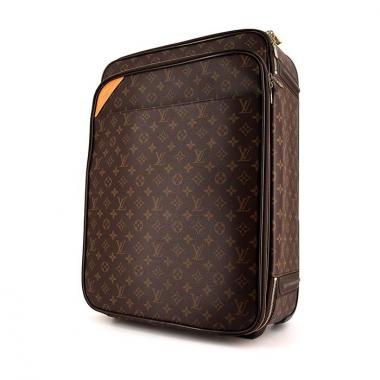Maleta flexible Louis Vuitton Pegase en lona Monogram marrón y cuero natural