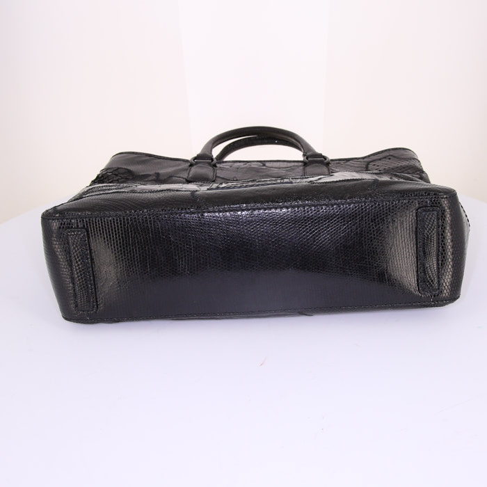 Valentino Garavani bag in crocodile and black python - Detail D5