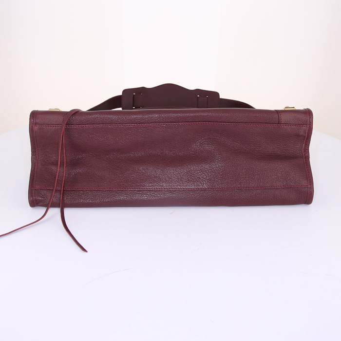 Borsa Balenciaga Metallic Edge in pelle bordeaux - Detail D5