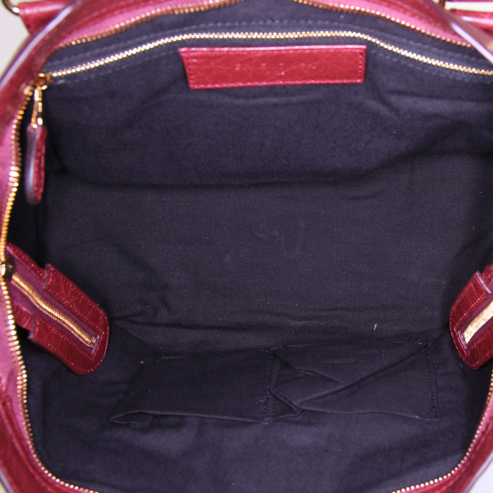 Balenciaga Classic City handbag in brick red leather - Detail D3