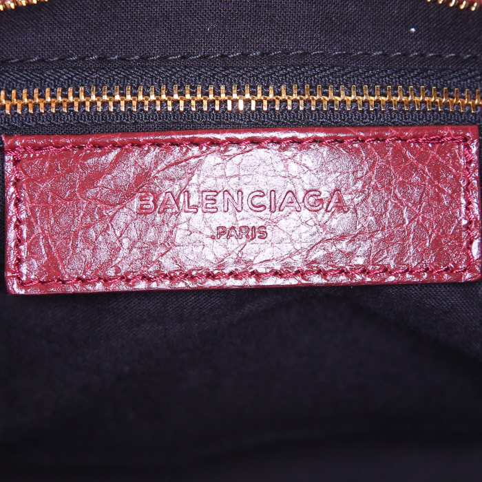 Balenciaga Classic City handbag in brick red leather - Detail D4