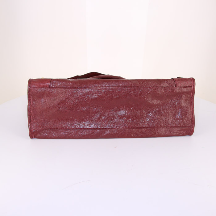 Balenciaga Classic City handbag in brick red leather - Detail D5