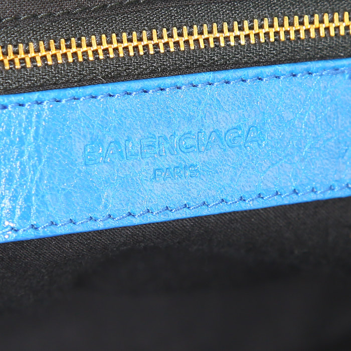 Sac à main Balenciaga Classic City en cuir bleu - Detail D3