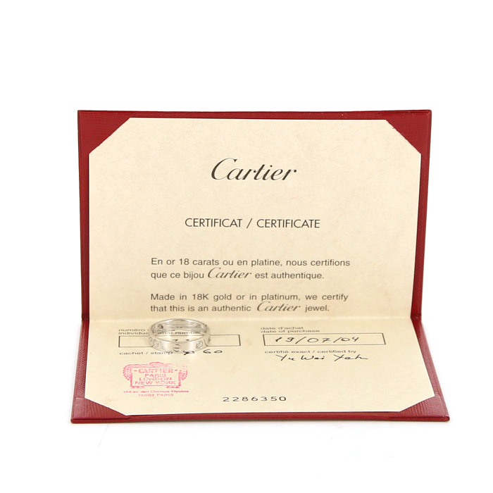 Sortija Cartier Love modelo pequeño en oro blanco y diamante - Detail D2