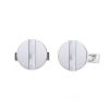 Cartier pair of cufflinks in silver and mother of pearl - 00pp thumbnail