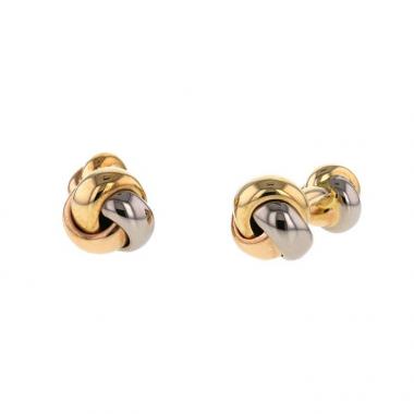 Coppia di gemelli Cartier Trinity in 3 ori