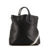 Prada shopping bag in black, white and grey leather saffiano - 360 thumbnail
