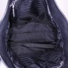 Shopping bag Prada in pelle saffiano nera bianca e grigia - Detail D3 thumbnail
