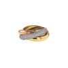 Cartier Trinity medium model ring in 3 golds and diamonds, taille 51 - 00pp thumbnail