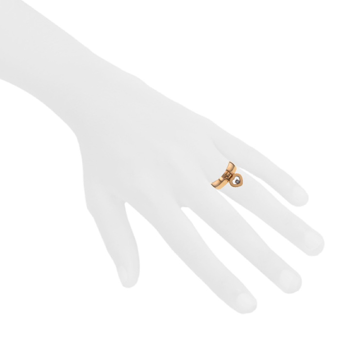 Chopard Happy Diamonds ring in pink gold and diamond - Detail D1