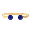 Bracelet époque années 70 ouvert Vintage en or jaune et lapis-lazuli - 00pp thumbnail