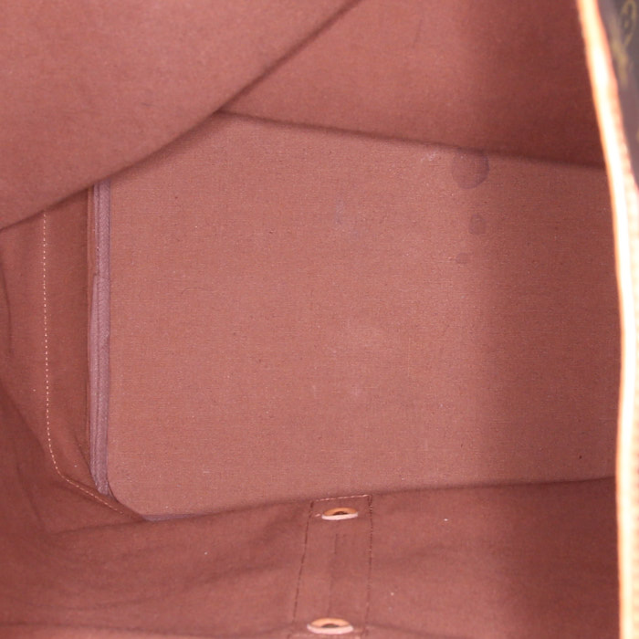 Borsa da viaggio Louis Vuitton Marin - Travel Bag in tela monogram marrone e pelle naturale - Detail D2