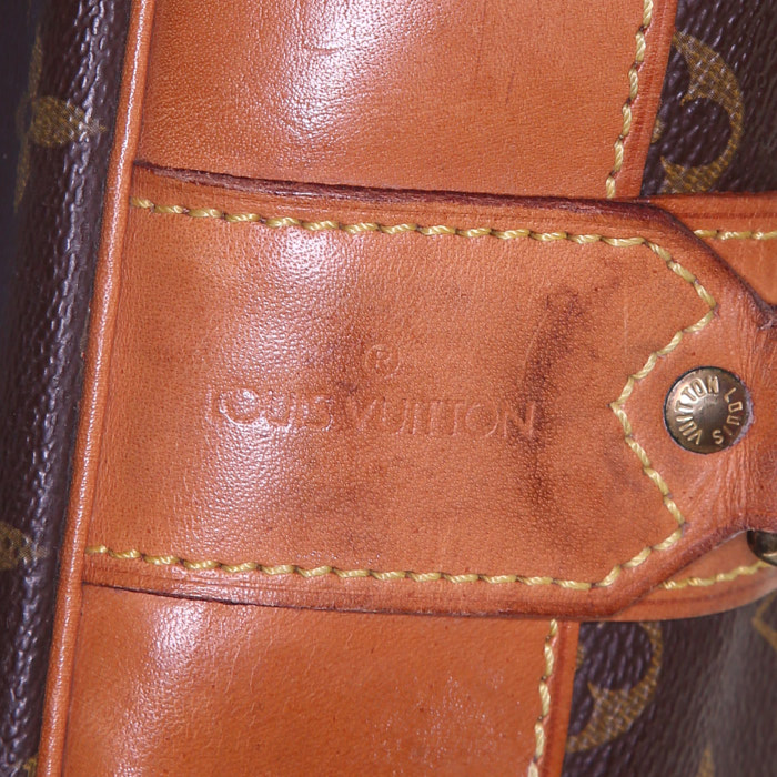 Borsa da viaggio Louis Vuitton Marin - Travel Bag in tela monogram marrone e pelle naturale - Detail D3
