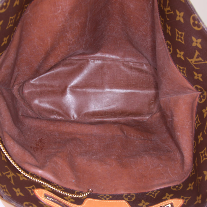 Louis Vuitton Babylone shopping bag in monogram canvas and natural leather - Detail D2
