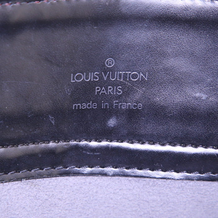 Louis Vuitton Gemeaux shopping bag in black epi leather - Detail D3