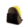 Fendi Selleria backpack in black, yellow and khaki grained leather - 00pp thumbnail