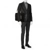 Prada briefcase in black canvas and black leather saffiano - Detail D2 thumbnail