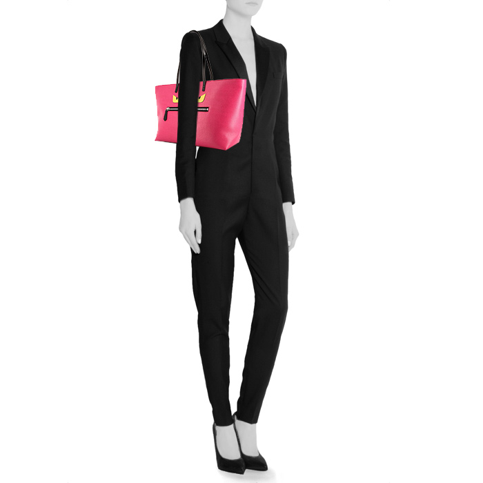 Bolso Cabás Fendi Bag Bugs en cuero rosa y negro - Detail D1