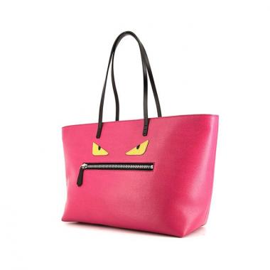 Bolso Cabás Fendi Bag Bugs en cuero rosa y negro