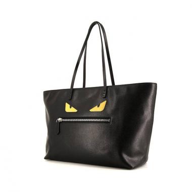 Bolso Cabás Fendi Bag Bugs en cuero negro