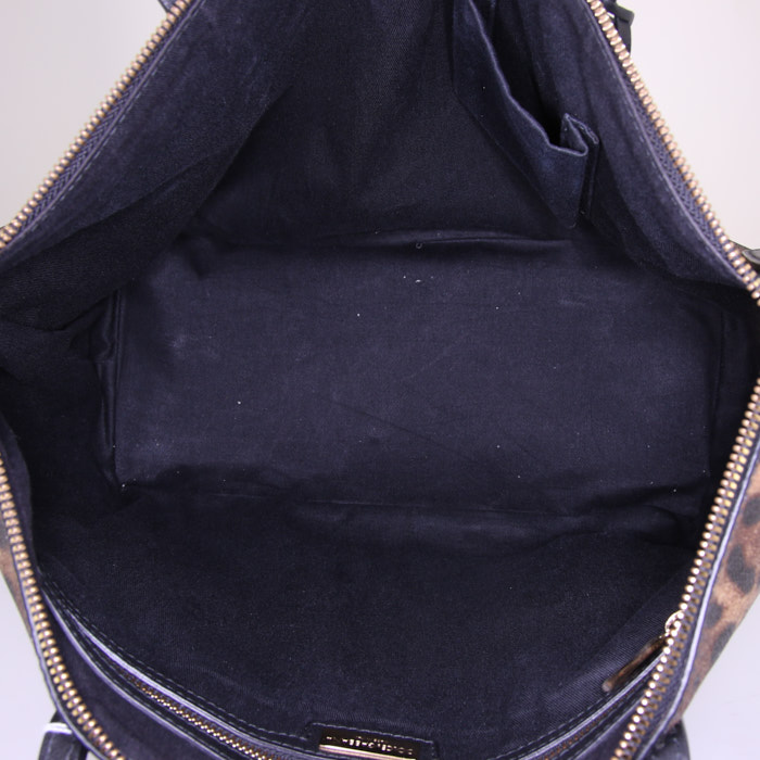 Sac cabas Dolce 
Gabbana en toile marron et noire - Detail D2