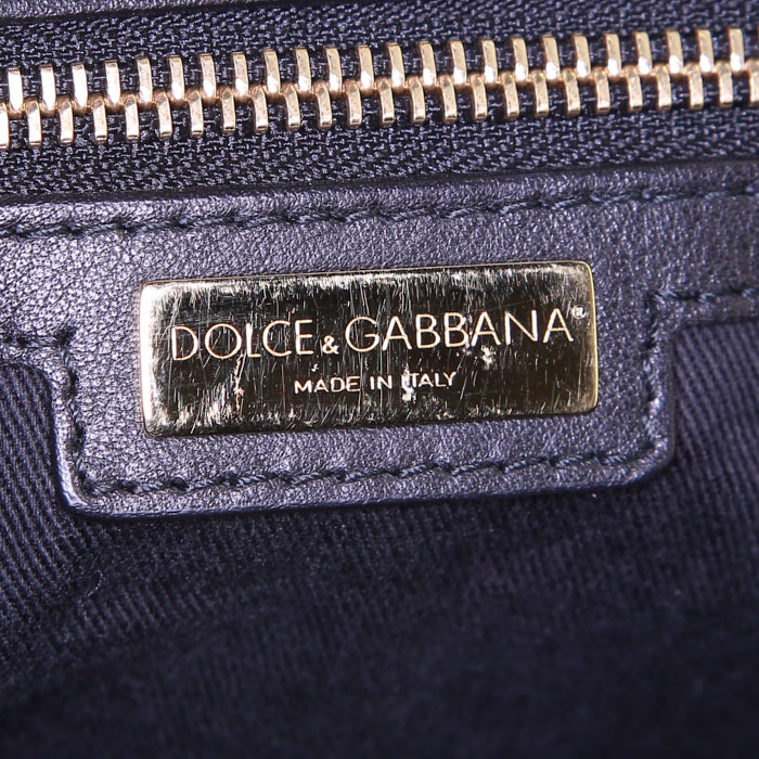 Sac cabas Dolce 
Gabbana en toile marron et noire - Detail D3