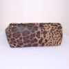 Shopping bag Dolce & Gabbana in tela marrone e nera con stampa leopardata - Detail D4 thumbnail