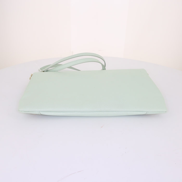 Sac bandoulière Balenciaga en cuir vert-d'eau - Detail D4