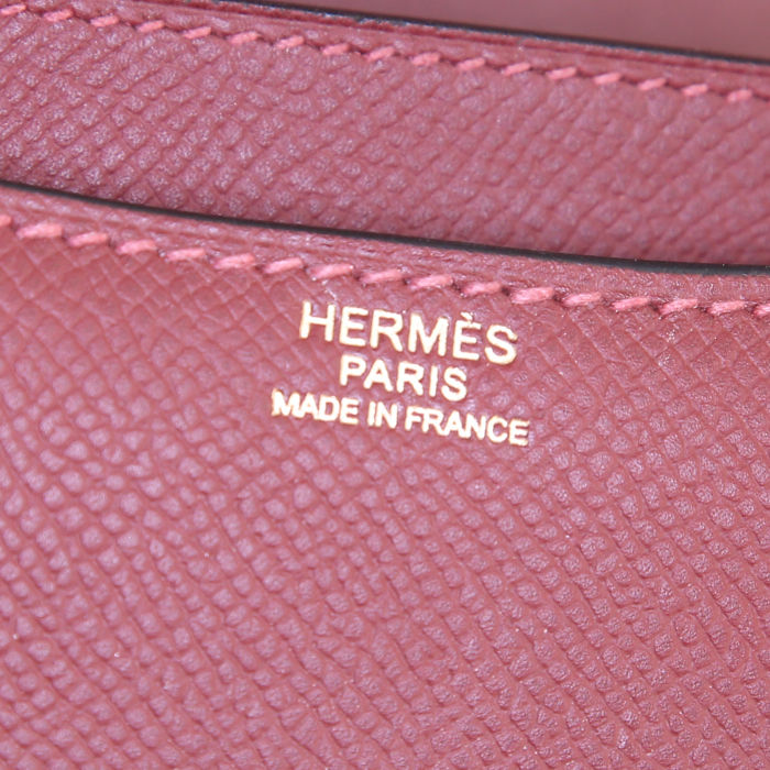 Hermes Constance mini shoulder bag in burgundy epsom leather - Detail D4