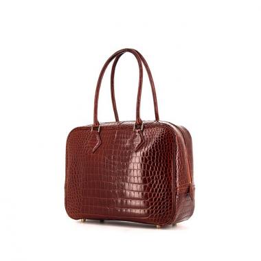 Borsa Hermes Plume in coccodrillo marrone