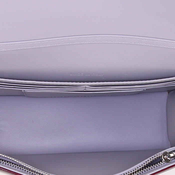 Dior Miss Dior Promenade shoulder bag in burgundy patent leather - Detail D2