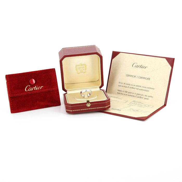 Bague Cartier Love petit modèle en or blanc et diamant - Detail D2