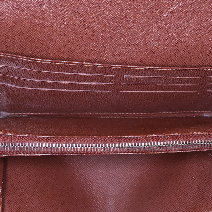 Louis Vuitton Sarah wallet in monogram canvas and brown leather - Detail D2