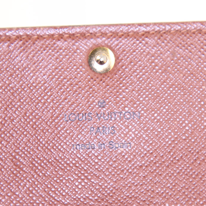 Billetera Louis Vuitton Sarah en lona Monogram y cuero marrón - Detail D3