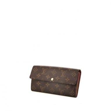 Billetera Louis Vuitton Sarah en lona Monogram y cuero marrón