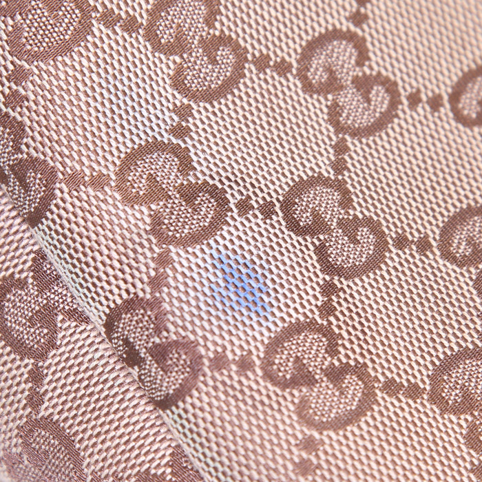 Borsa Gucci Mors in tela monogram grigia e pelle marrone - Detail D5