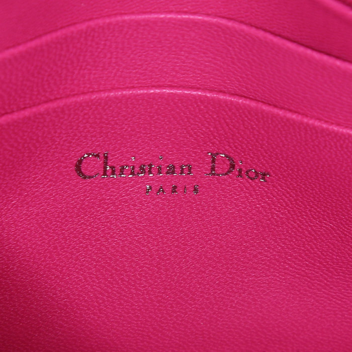 Dior Miss Dior Promenade shoulder bag in pink leather cannage - Detail D3