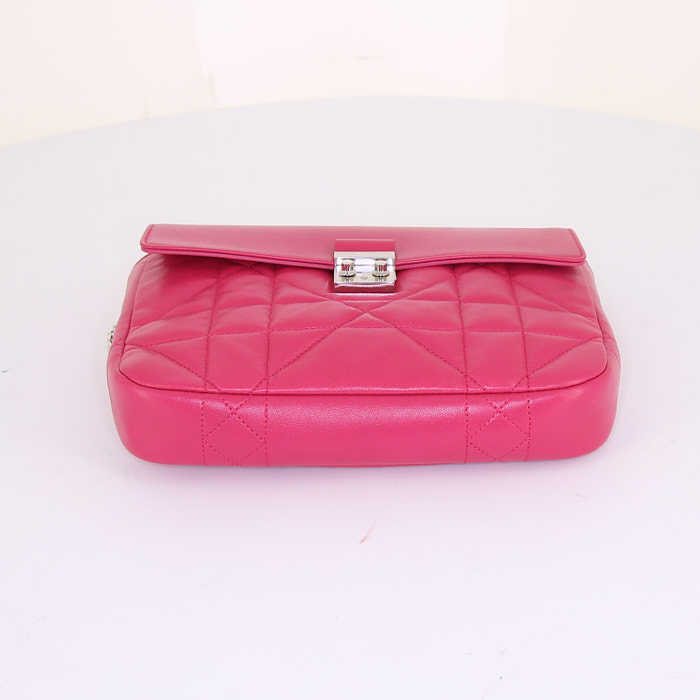 Dior Miss Dior Promenade shoulder bag in pink leather cannage - Detail D4
