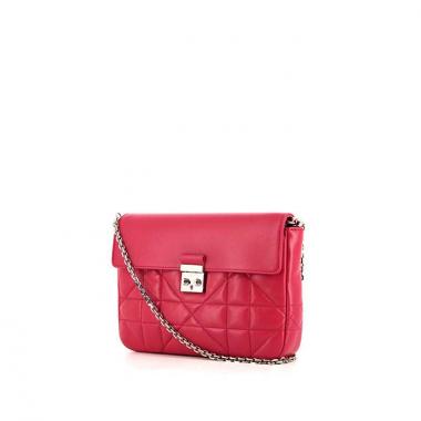 Borsa a tracolla Dior Miss Dior Promenade in pelle cannage rosa