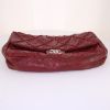 Chanel Timeless Maxi Jumbo handbag in burgundy quilted leather and burgundy canvas - Detail D5 thumbnail