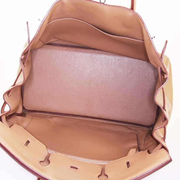 Hermes Birkin 40 cm handbag in beige togo leather - Detail D2