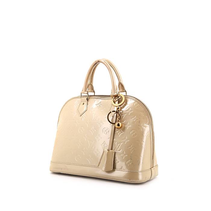 Alma patent leather handbag Louis Vuitton Gold in Patent leather