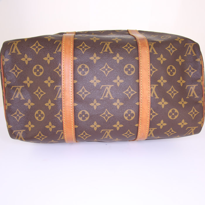 Borsa ventiquattrore Louis Vuitton Vintage in tela monogram cerata marrone - Detail D4