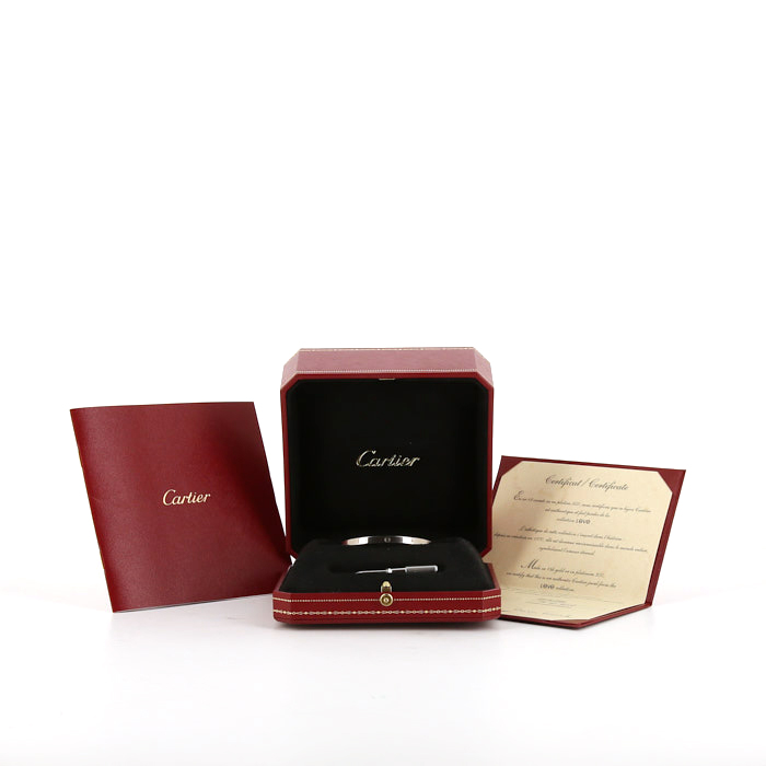 Bracciale Cartier Love modello piccolo in oro bianco - Detail D2