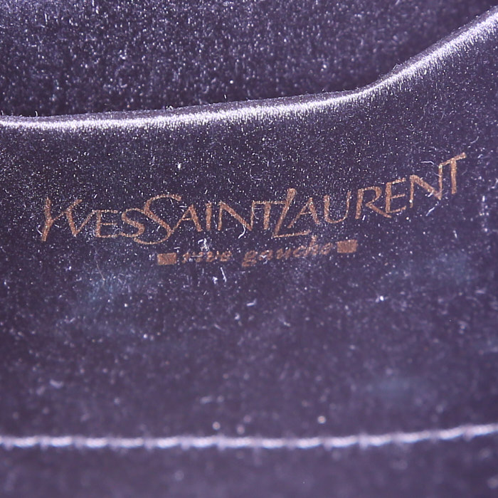 Sac à main Yves Saint Laurent Muse petit modèle en cuir irisé gris et cuir noir - Detail D3