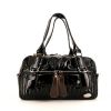 Chloé Bay handbag in black patent quilted leather and brown patent leather - 360 thumbnail