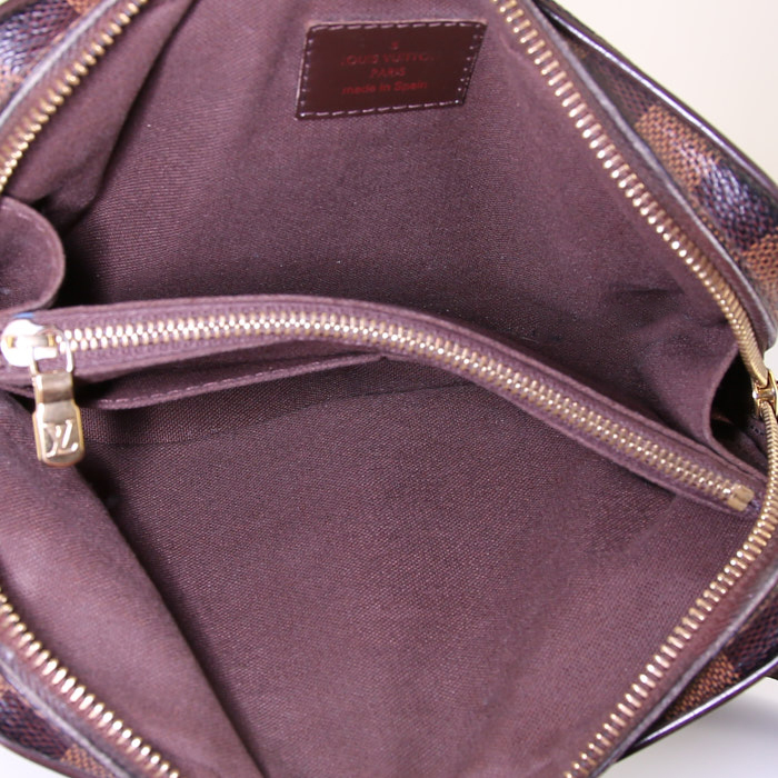 Pochette-cintura Louis Vuitton Brooklyn Bum Bag in tela a scacchi marrone - Detail D2