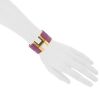 Opening Hermes Clic Clac large model bracelet in gold plated and enamel - Detail D1 thumbnail